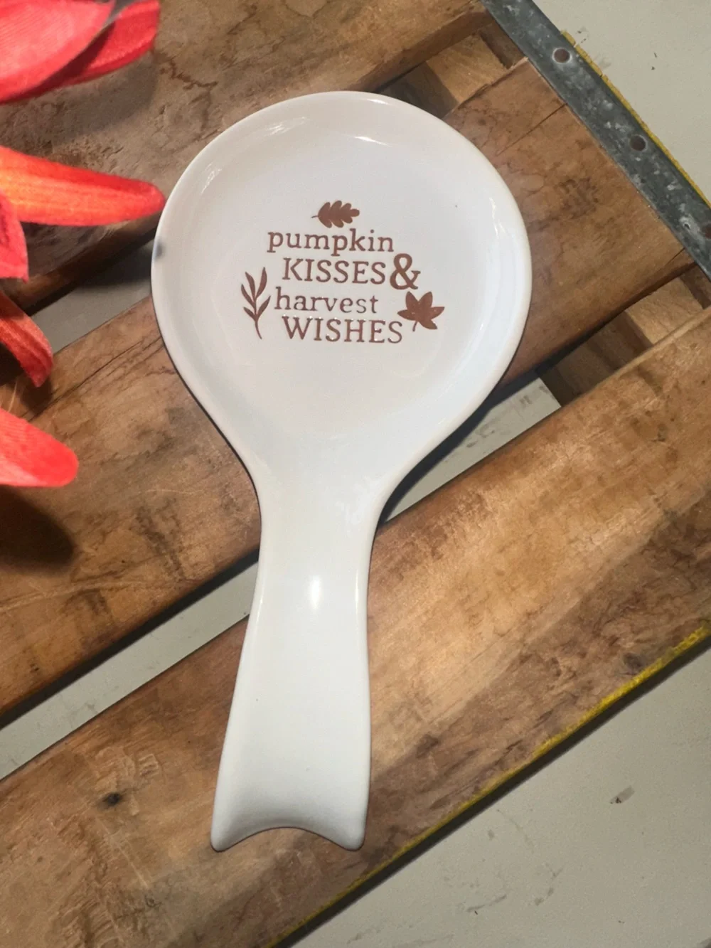 Pumpkin Kisses & Harvest Wishes Spoon Rest ~ New